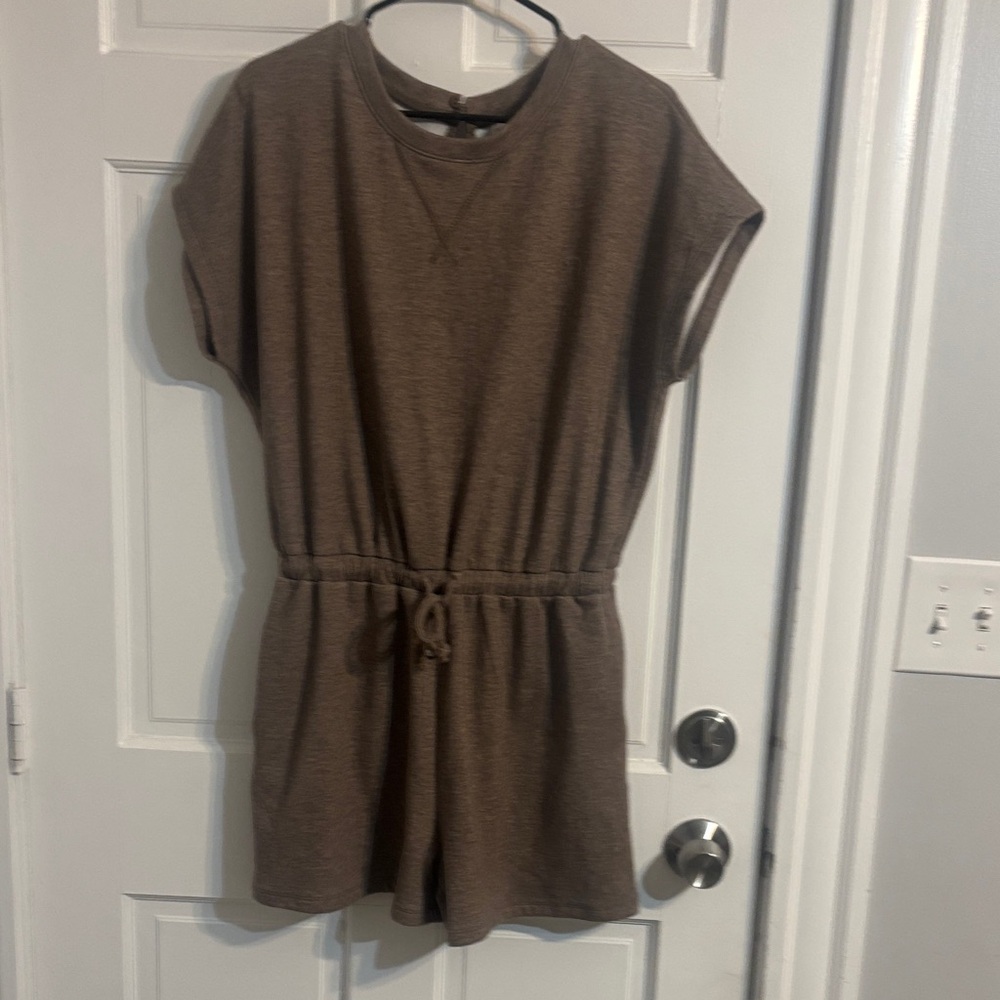 Brown Short Sleeve Romper